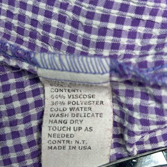 Cut Loose Women's Size L NWT Crinkle Check Split Back 3/4 Sleeve Top Purple - Picture 7 of 7